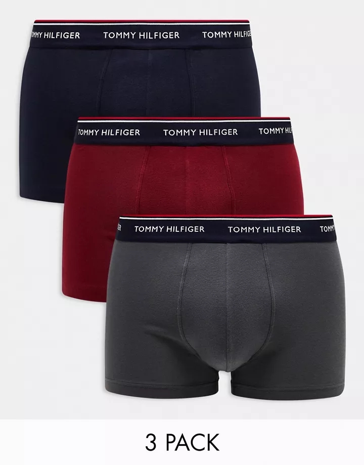 Pack de 3 calzoncillos de varios colores con logo en la cinturilla de Tommy Hilfiger Azul marino/gris/rojo cBJbxHwY