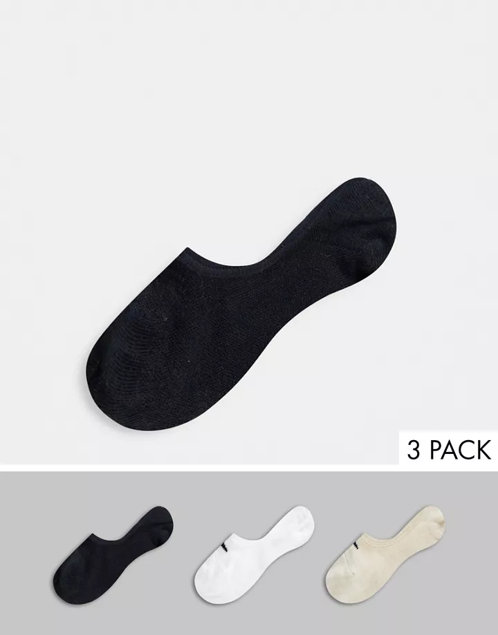 Pack de 3 pares de calcetines invisibles multicolor con