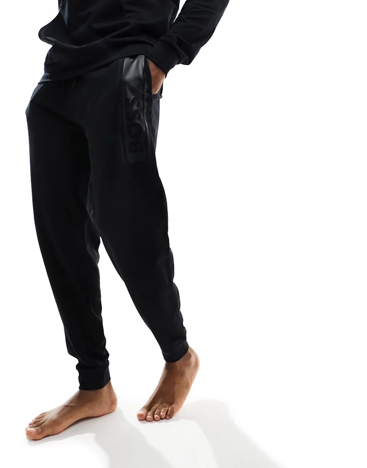 Joggers negros con logo estampado Authentic de BOSS Bodywear Negro ct4hzrtG