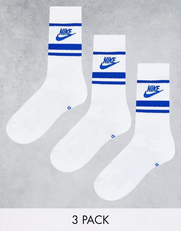Pack de 3 pares de calcetines blancos y azules Everyday