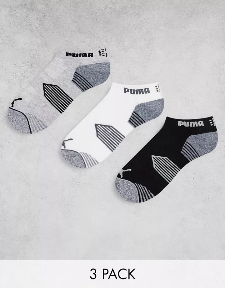 Pack de 3 pares de calcetines de caña baja de color negro, blanco y gris básicos de PUMA Golf MULTICOLOR dUP9Sf2p