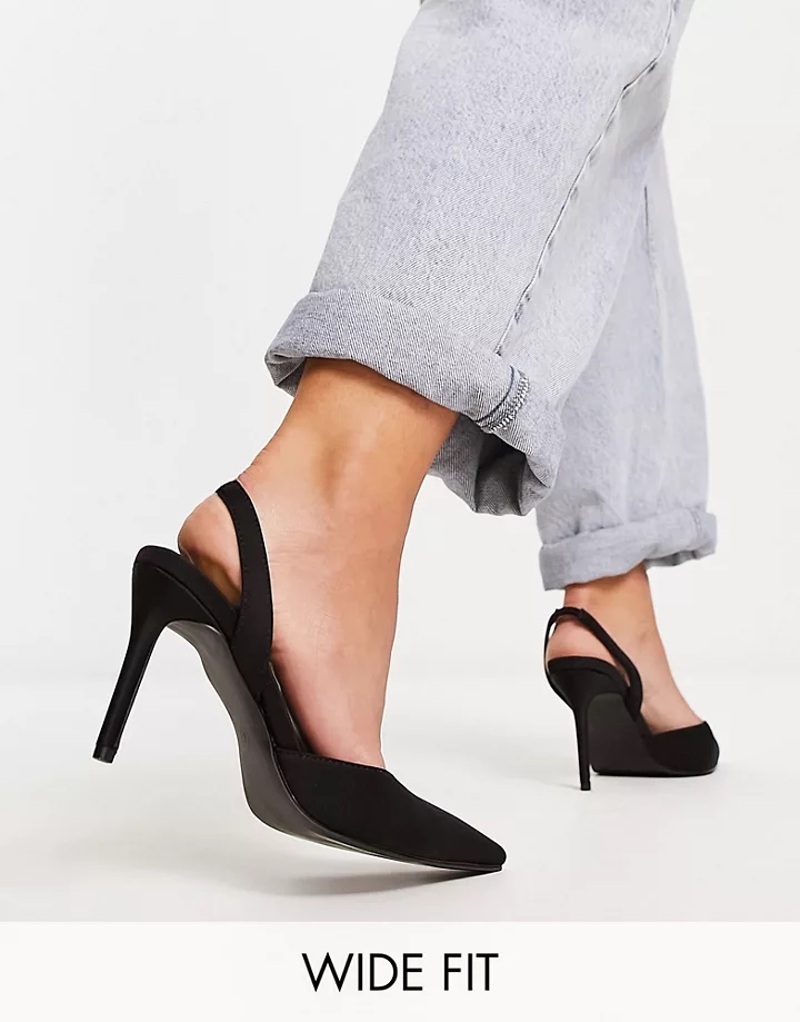 Zapatos de tacón negros con tira talonera de Glamorous 