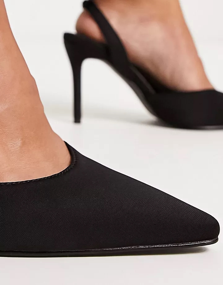 Zapatos de tacón negros con tira talonera de Glamorous Wide Fit Negro dWDqNtg2