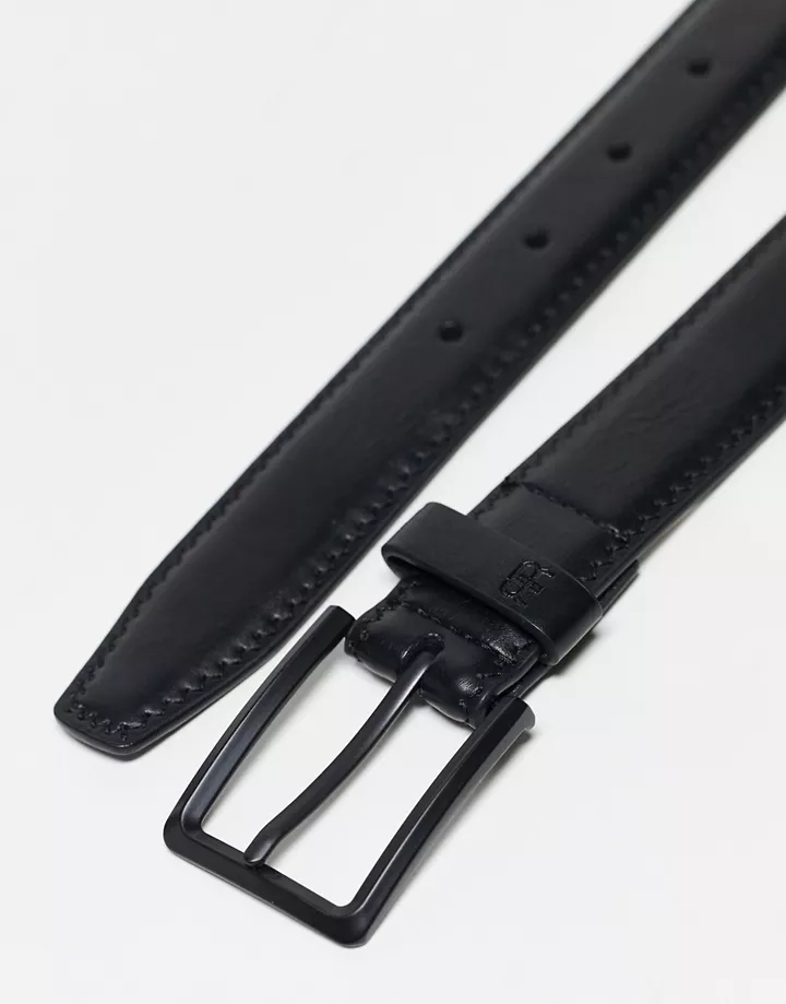 Cinturón de vestir negro de poliuretano de River Island Negro e6EvF7nA