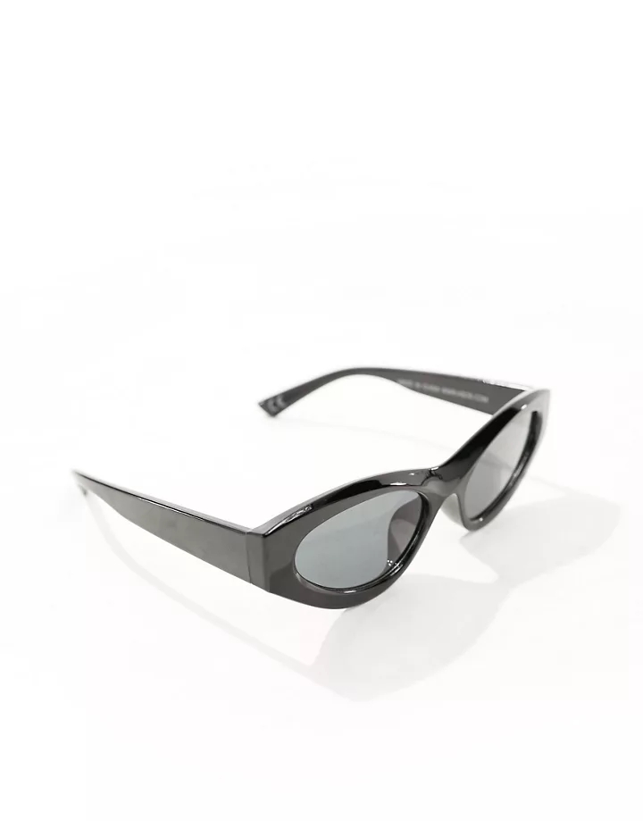 Gafas de sol negras estilo ojos de gato deportivas con montura biselada de DESIGN Negro eGSpJapg