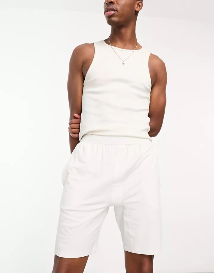 Pantalones de pijama cortos gris claro de algodón de Calvin Klein Gris claro eIo5WZaN