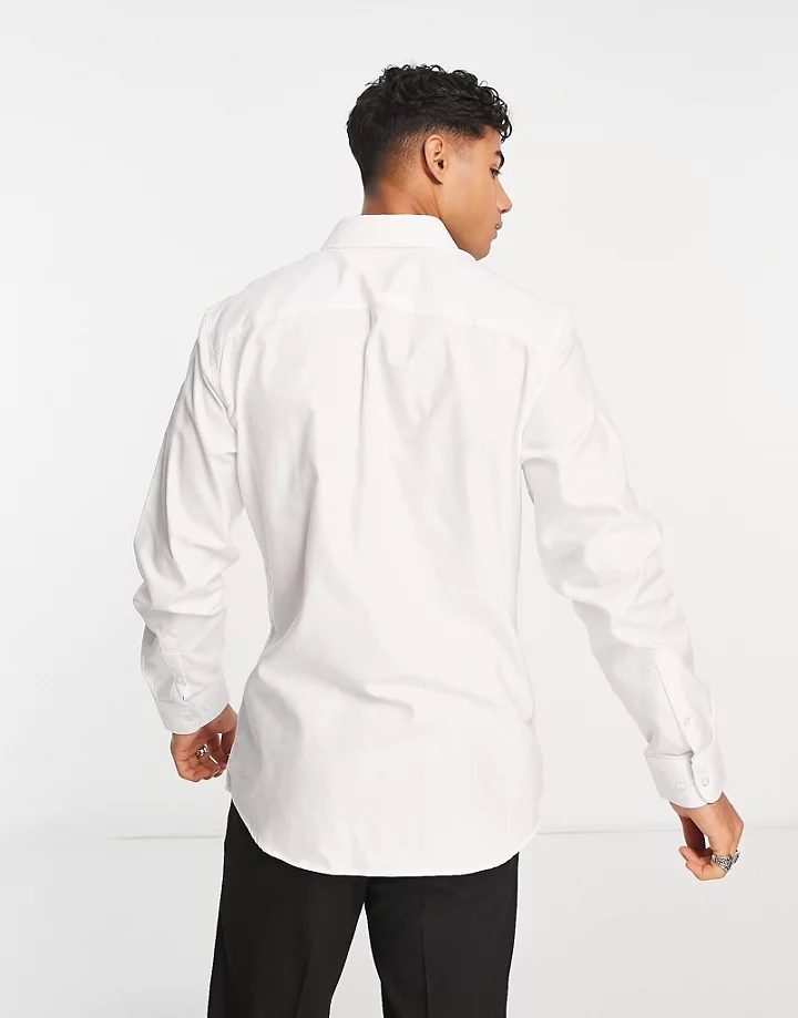 Camisa de vestir de corte slim fácil de planchar en blanco de Selected Homme Blanco eM4jyD7w