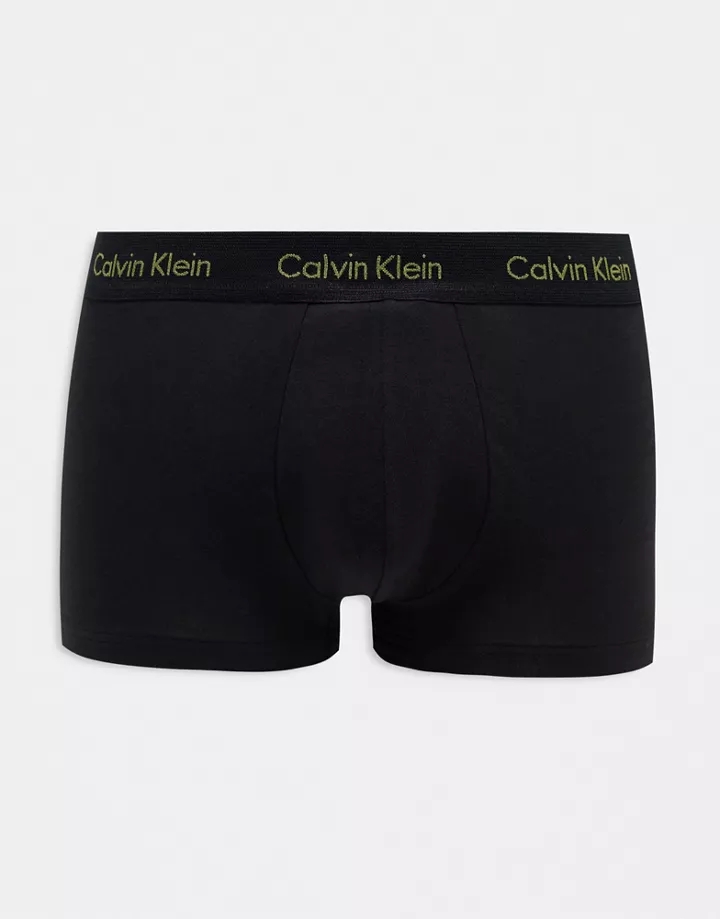 Pack de 3 calzoncillos negros de talle bajo con logo en contraste en la cinturilla de Calvin Klein Negro eckwth8r