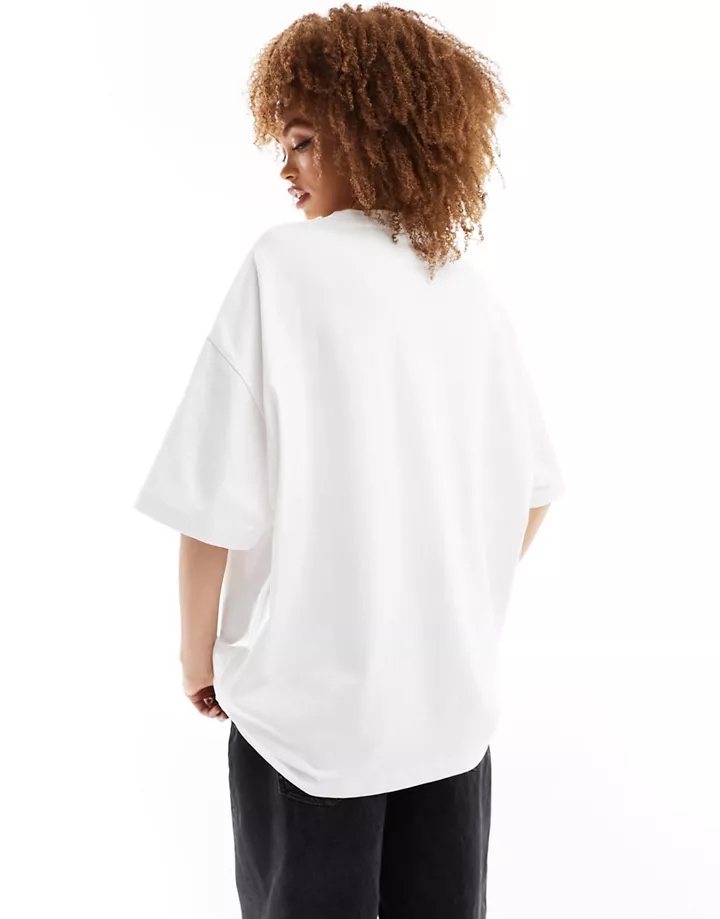 Camiseta boyfriend blanca con estampado gráfico de cadena  Blanco edXarypO