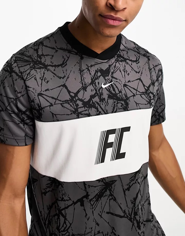 Camiseta gris y blanca de punto FC de Nike Football Gri