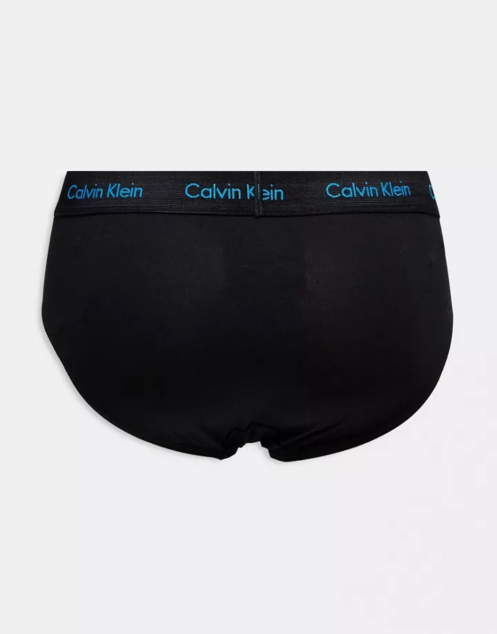 Pack de 3 calzoncillos negros elásticos con logo de colores de algodón de Calvin Klein Negro egvFTPyy