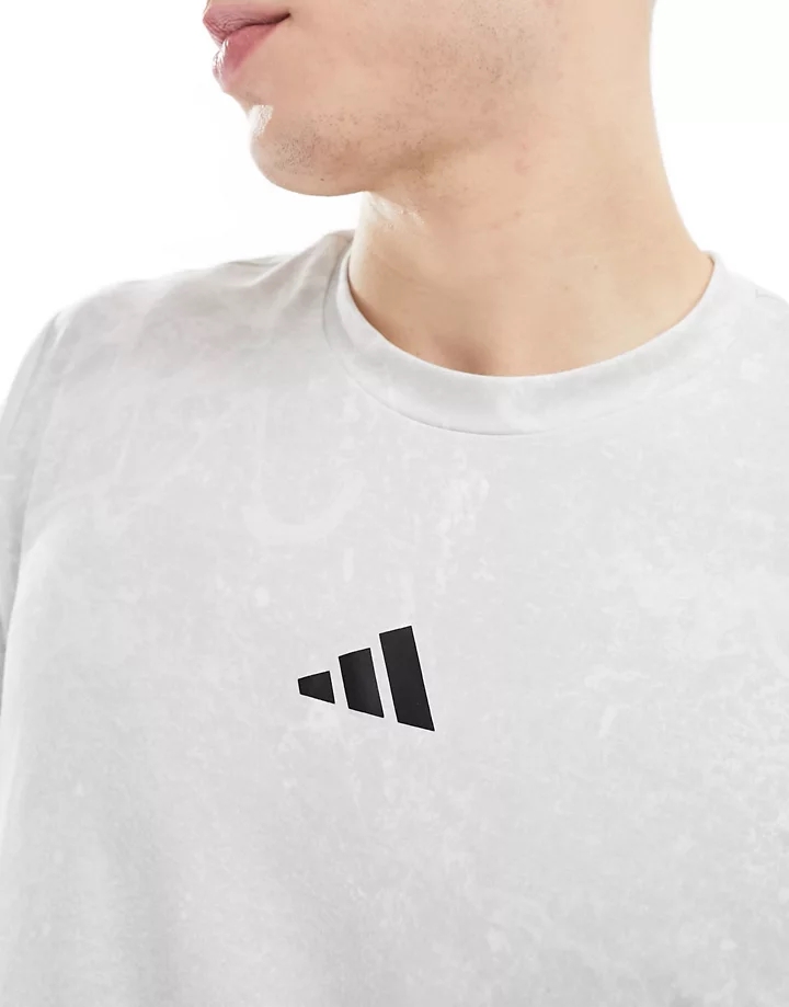 Camiseta blanca Power Workout de adidas Blanco/negro fJbuGh94