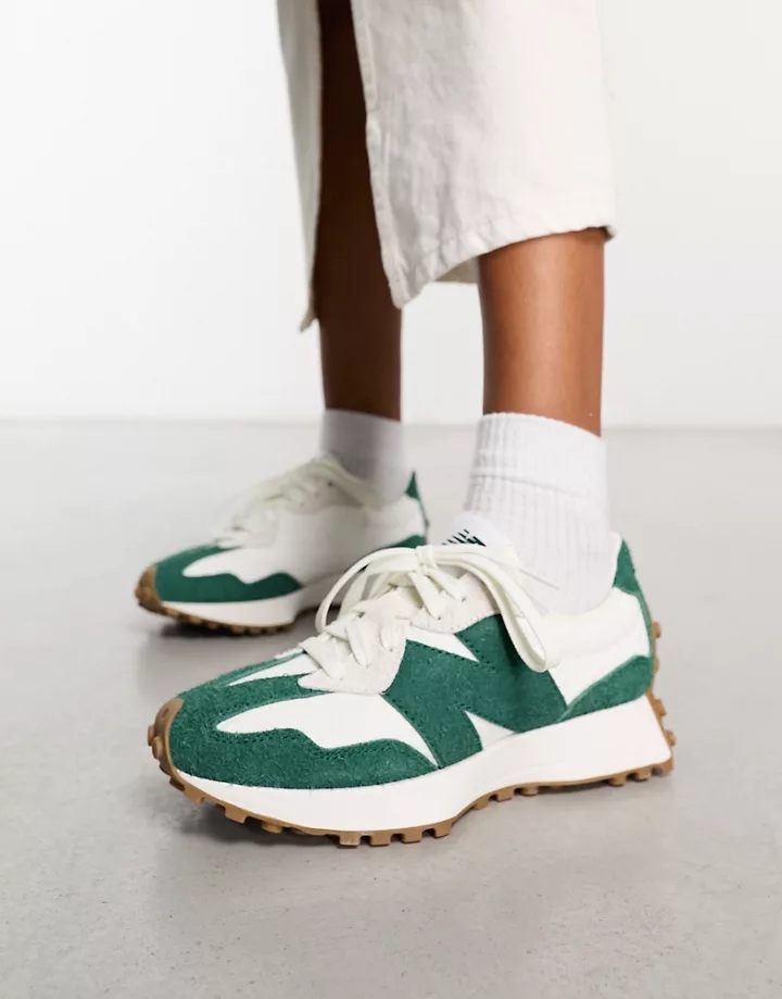 Zapatillas de deporte blancas y verdes 327 exclusivas en de New Balance Blanco/verde fNI3d8O9