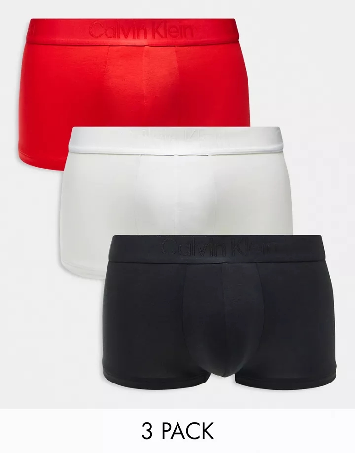 Pack de 3 calzoncillos de color negro, blanco y rojo de talle bajo CK Black de Calvin Klein Negro/blanco/rojo fcAL8GVR
