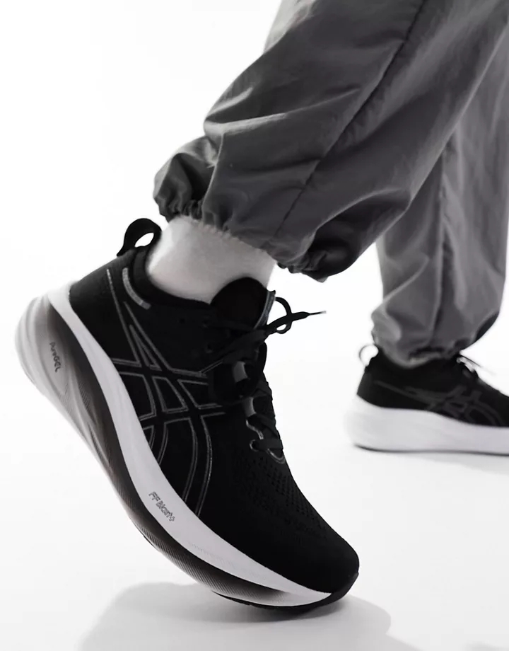 Zapatillas de deporte negras y gris grafito para correr Gel-Nimbus 26 Neutral de ASICS Negro fdXOfPMb