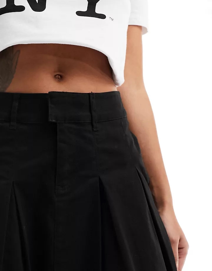 Falda negra plisada por la rodilla de DESIGN Negro ffWZPfYe