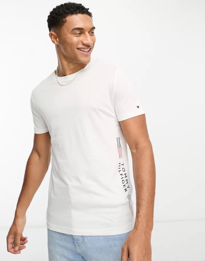 Camiseta blanca con estampado lateral de Tommy Hilfiger Blanco fiGHxw1W