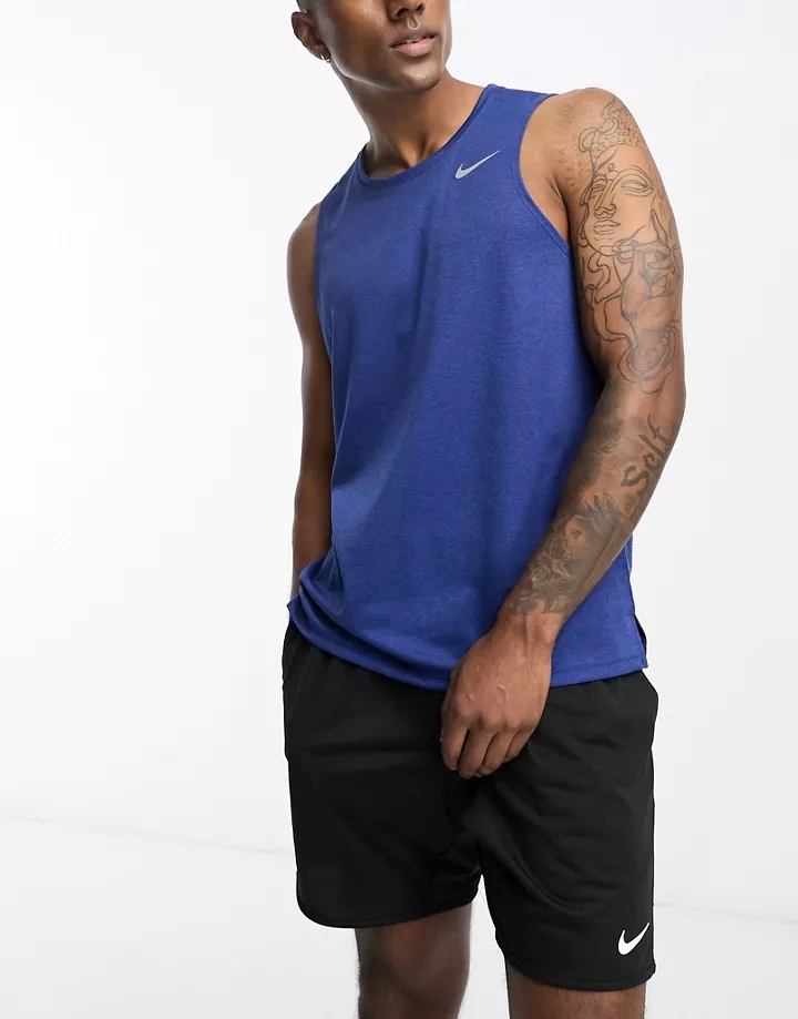 Camiseta azul sin mangas Dri-FIT Miler de Nike Running 