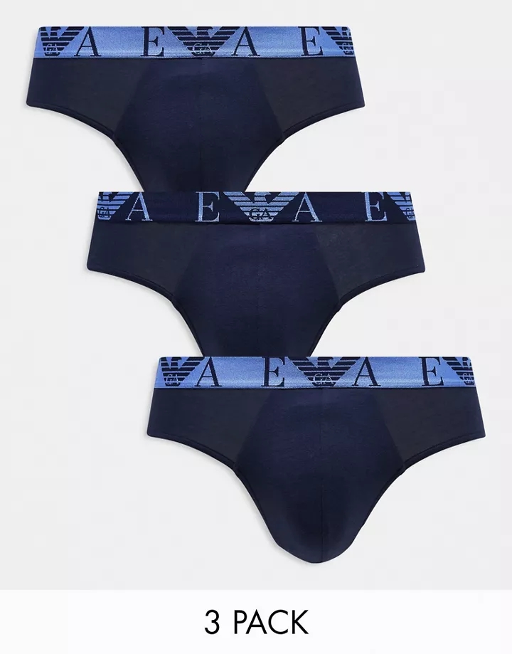 Pack de 3 calzoncillos de color azul marino de Emporio Armani Bodywear Azul marino gErDdxfZ