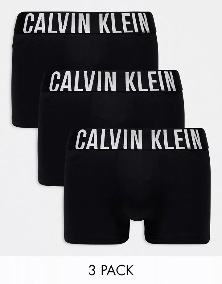 Pack de 3 calzoncillos negros elásticos de algodón Intense Power de Calvin Klein Negro gQGerzOh