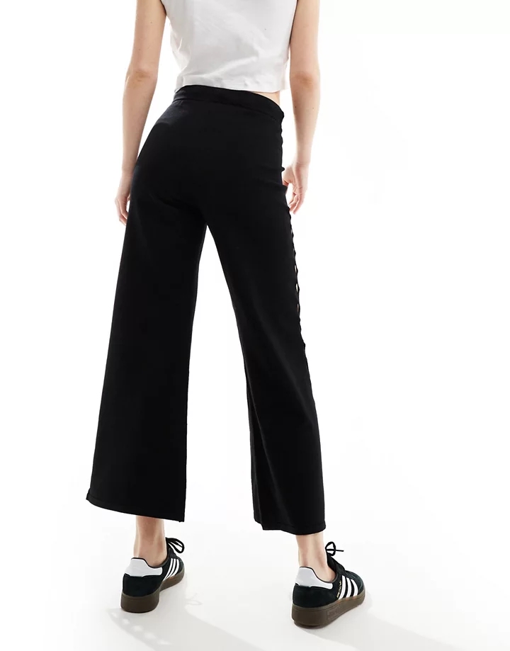 Pantalones negros con detalles laterales de punto de Scalpers Negro gWZDNxkY