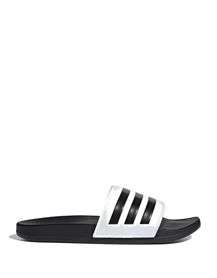 Sandalias blancas y negras Adilette Comfort de adidas Swim Blanco/negro gXlR5gfF