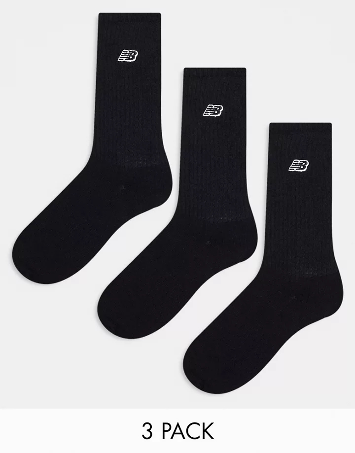 Pack de 3 pares de calcetines deportivos negros con log
