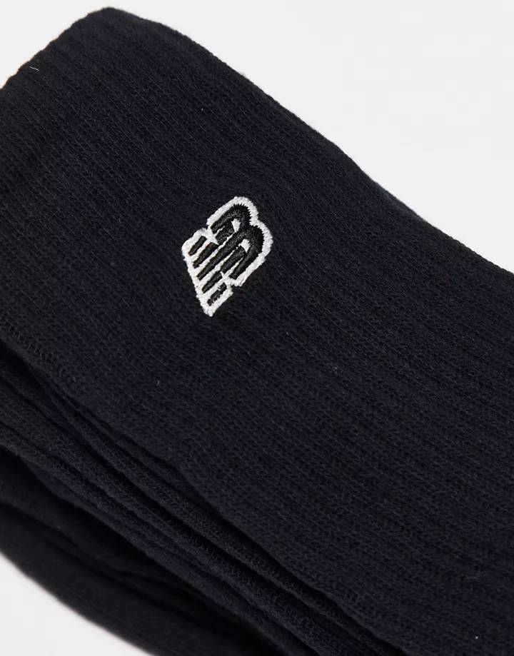 Pack de 3 pares de calcetines deportivos negros con logo bordado de New Balance Negro gZOZKUnT