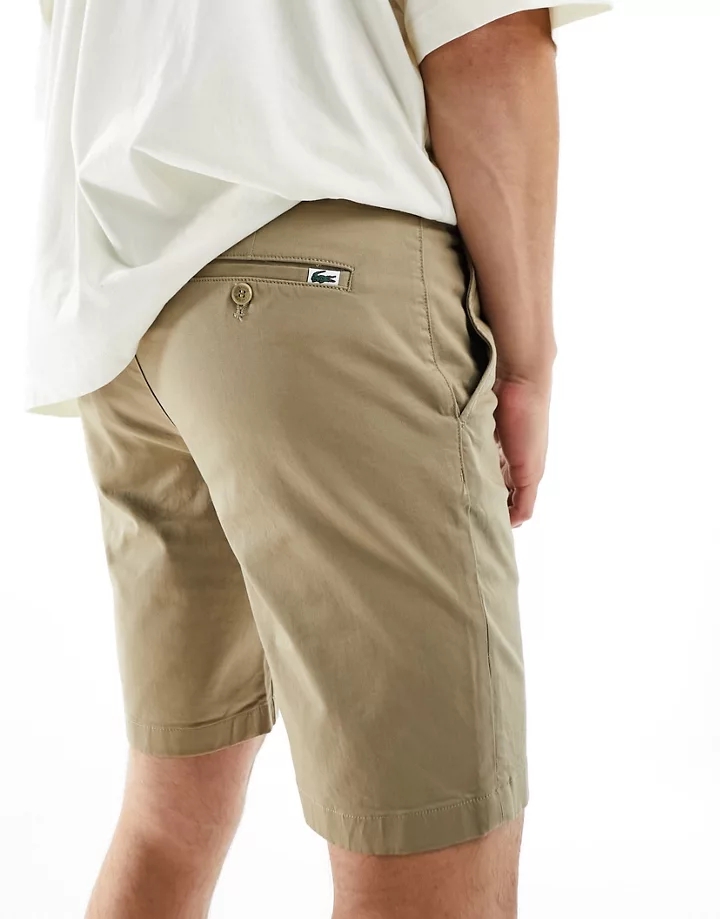 Pantalones cortos chinos beis de corte slim de Lacoste Beis gdJzlrWF