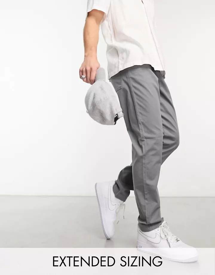 Pantalones grises sin cierres con cintura elástica de D