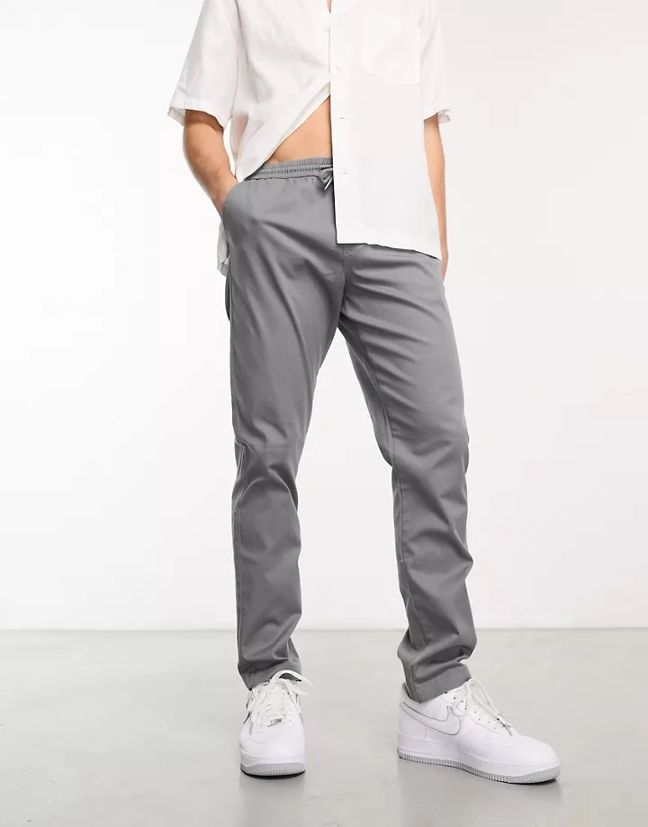Pantalones grises sin cierres con cintura elástica de DESIGN Gris carbón gzeFhmQz