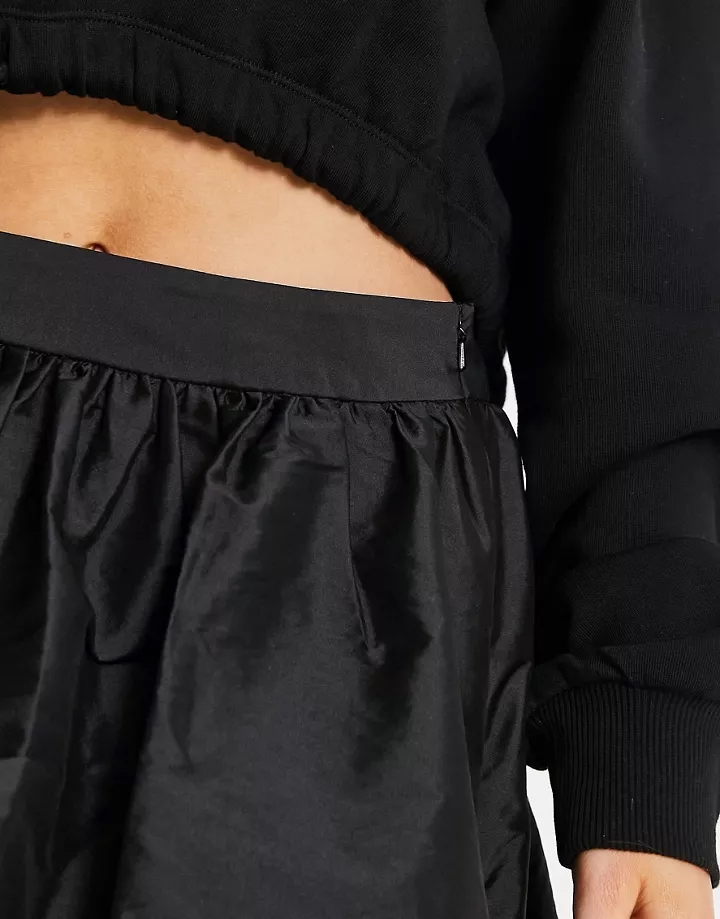 Minifalda negra abullonada de tafetán de COLLUSION Negro h5lpbBpG