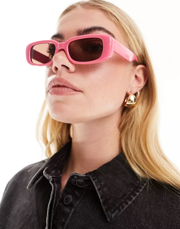 Gafas de sol rosas con montura gruesa mediana cuadrada 